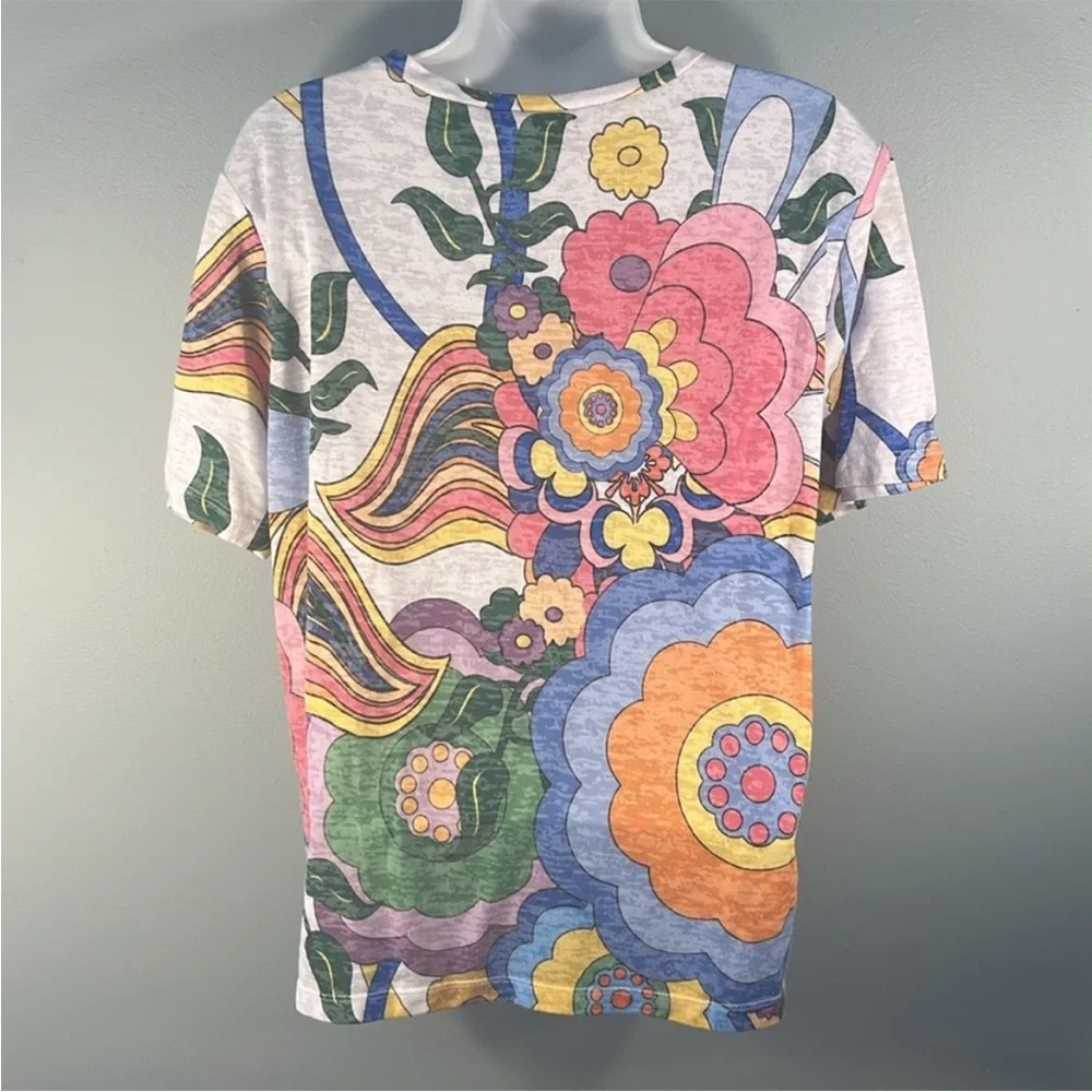Groovy Burn Out Floral Tee Size Large Cathy Daniels Vintage - Picture 9 of 9